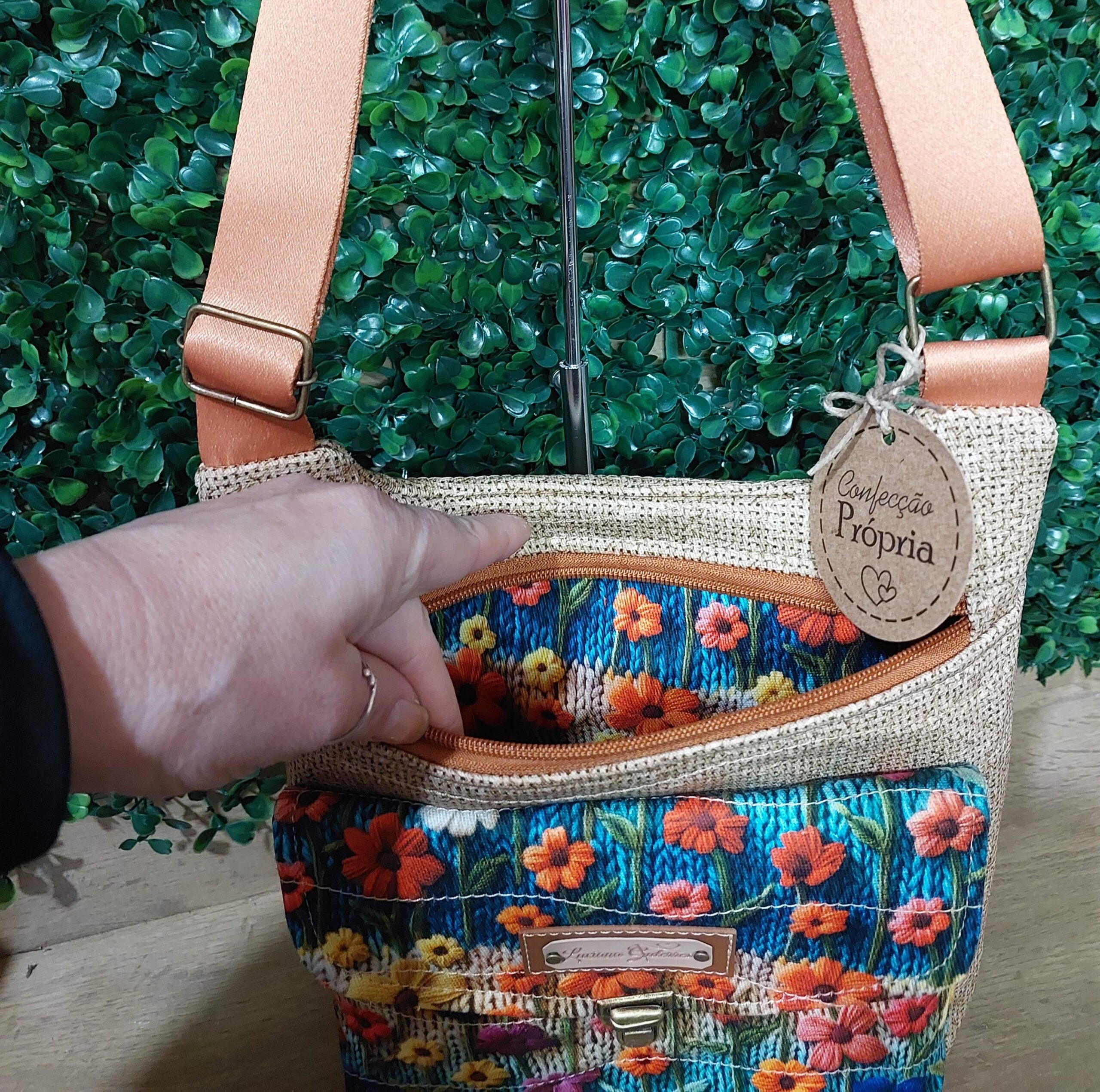 Bolsa Vanessa - Bege c/ Floral - Imagem 4