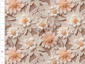 Tricoline Digital 100% Alg. 50x150cm - Estampa 3D Renda Floral