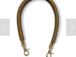Alça Náutica 40 cm Sintético Bege c/ Mosquetão Dourado