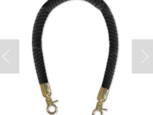 Alça Náutica 40 cm Sintético Preto c/ Mosquetão Dourado