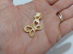 Cursor Para Zíper nº 05 Borboleta - Dourado c/ Banho de Verniz
