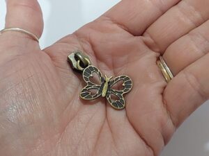 Cursor Para Zíper nº 05 Borboleta - Ouro Velho
