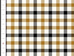 Tricoline 100% Alg. 50x150cm - Xadrez Preto e Bege