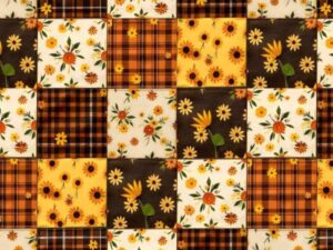 Tricoline 100% Alg. 50x150cm - Flores & Xadrez